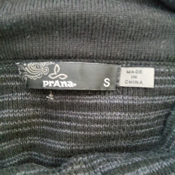 Prana Black and Gray Striped Knit Mini Dress Size Small - Picture 6 of 8